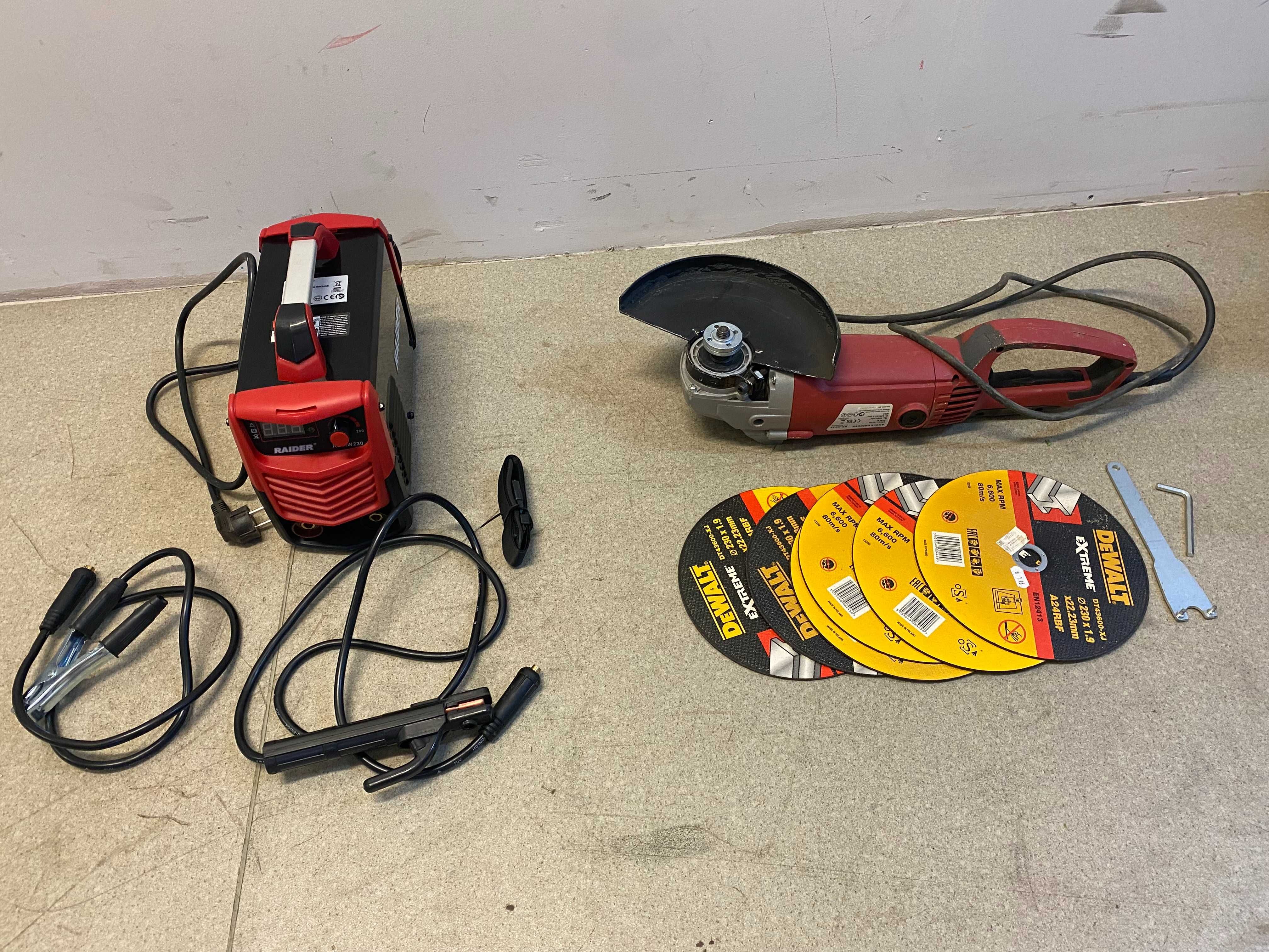 Инверторен електрожен 200A /Ъглошлайф 230mm 2350W + 6бр. диск