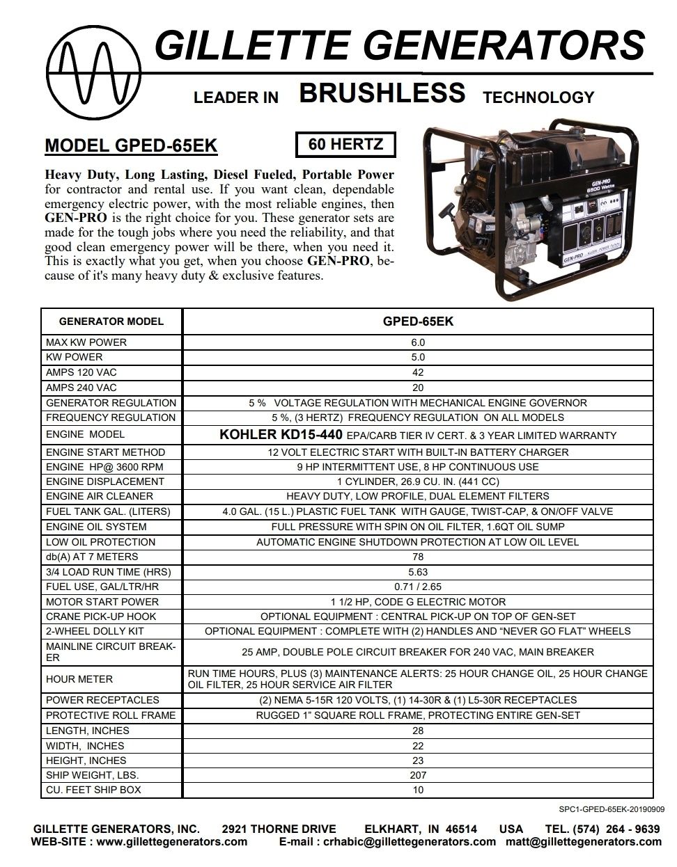 Generator diesel monofazat 6kw