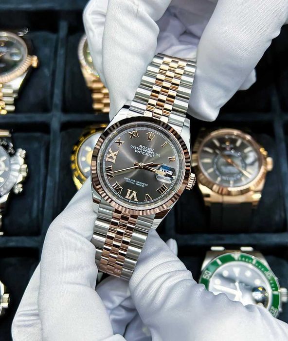 rolex datejust 36mm bi-color grey