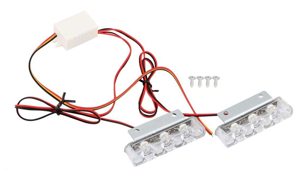Стробоскопы для велосипеда  белого цвета 2х3 LED - 12V -8W
