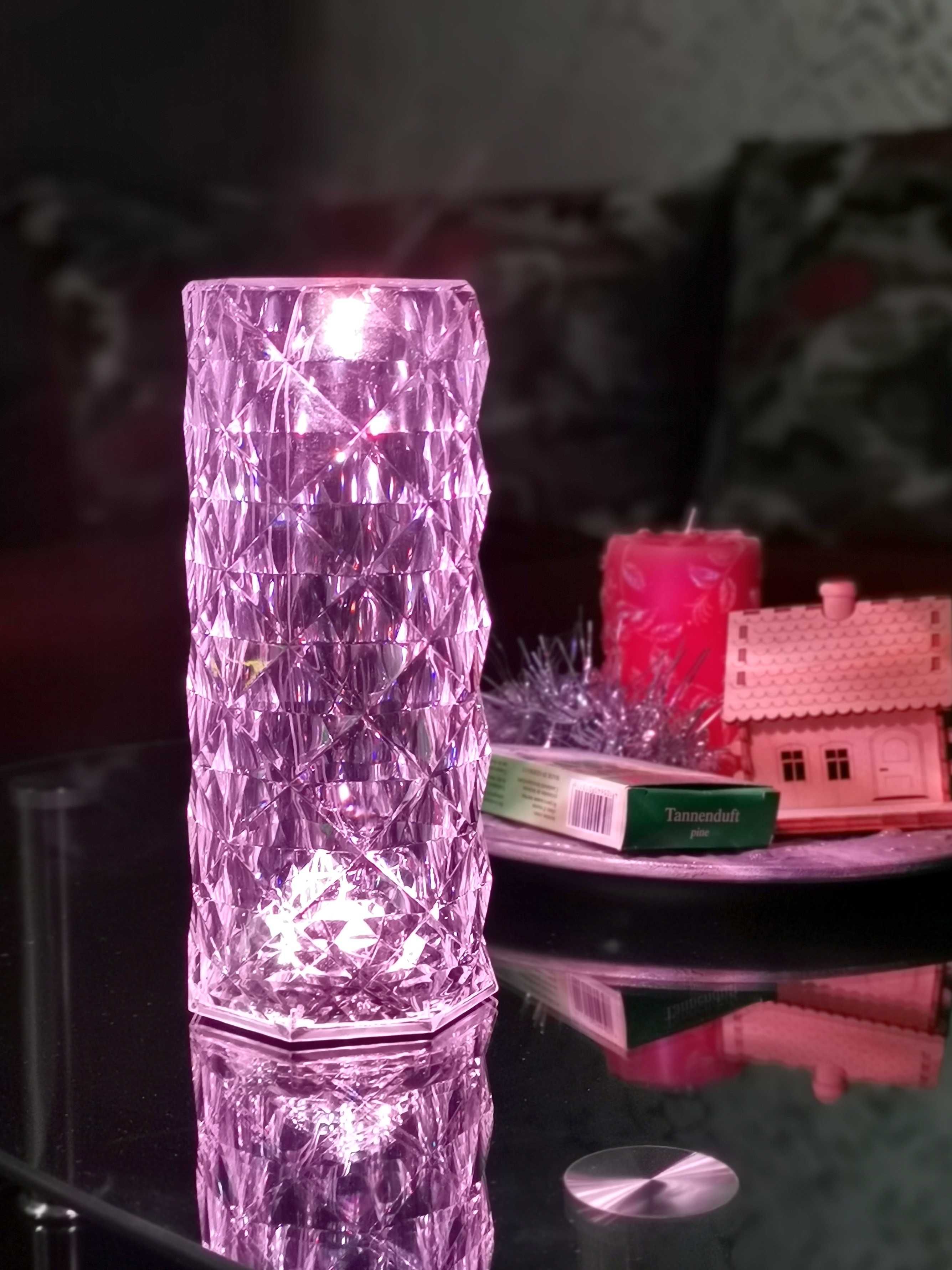 Кристална/Диамантена/презареждаща се LED Лампа, 22см, 16 цвята, дистан