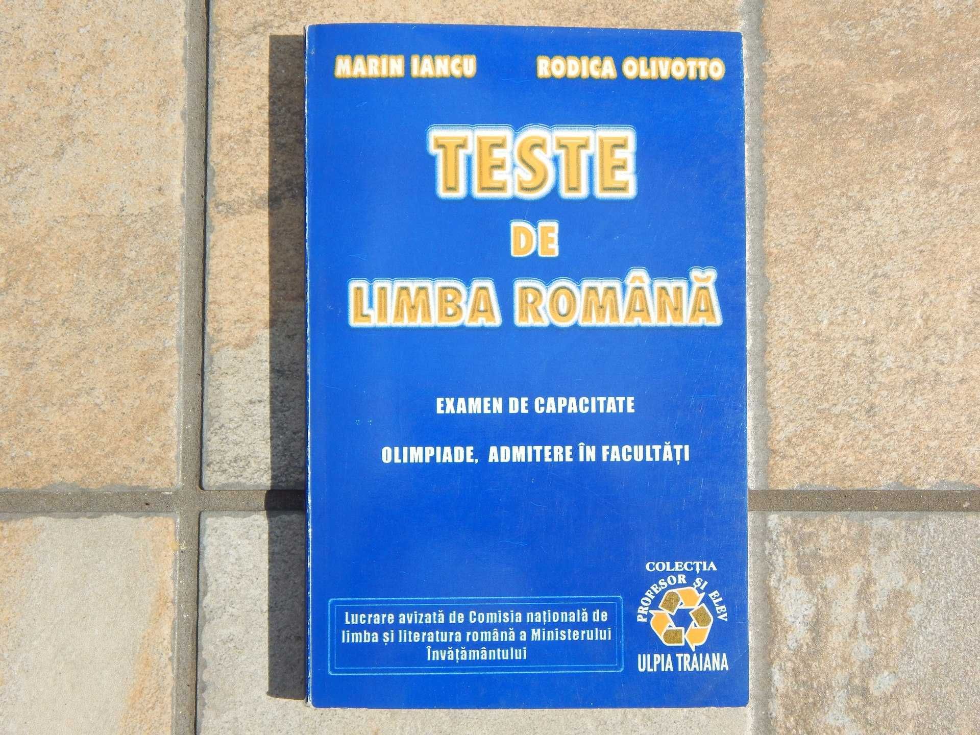 Teste limba romana capacitate admitere facultate Iancu Olivotto 2002