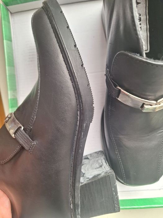 Черни боти -естествена кожа-№ 37 -Нови
