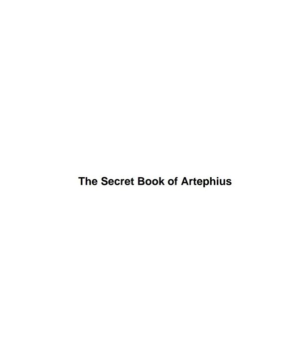 Тайната книга на Артефий. The secret book of Art