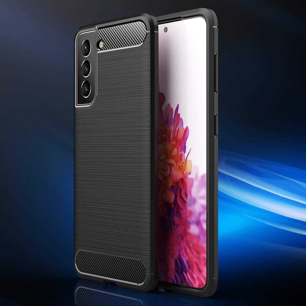 Husa Gel Carbon Piele +Folie SAMSUNG Galaxy S20 Plus FE S21 Ultra S10e
