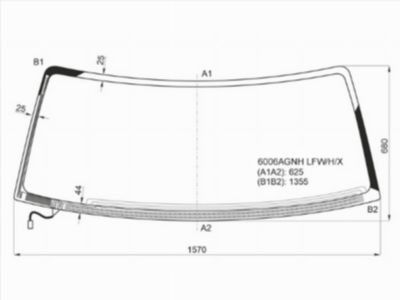 Стекло лобовое с обогревом щеток NISSAN PATROL/SAFARI 3/5D 97-10 Nissa