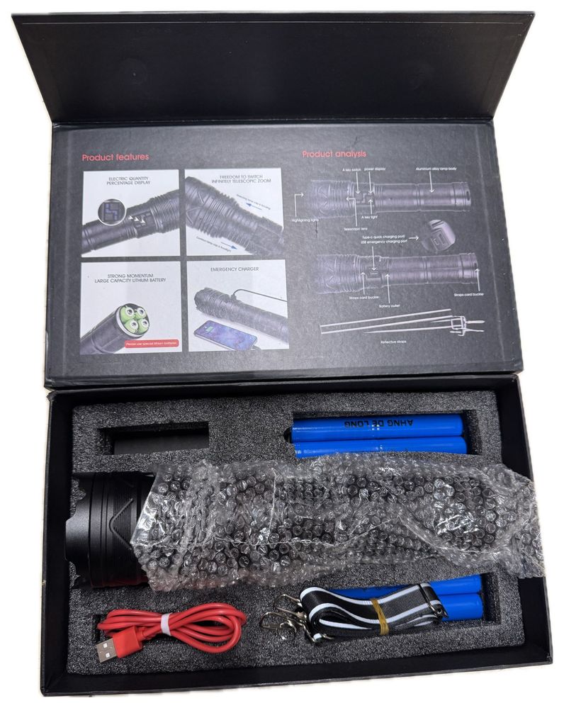 Led lanterna tactica profesionala 10000 lumeni zoom telescopic