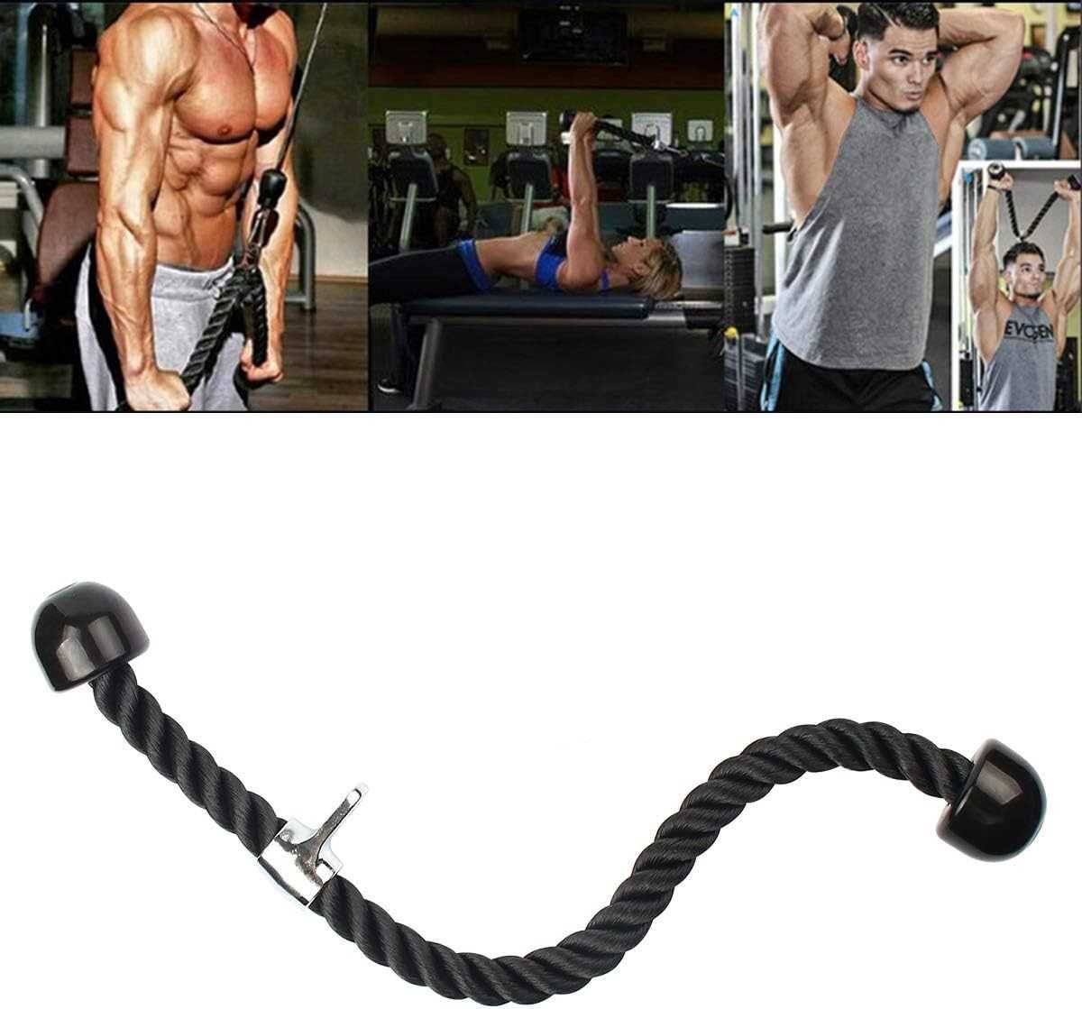 Sfoara pentru Triceps din Nylon cu Manere din Cauciuc Maxim 200kg 70cm