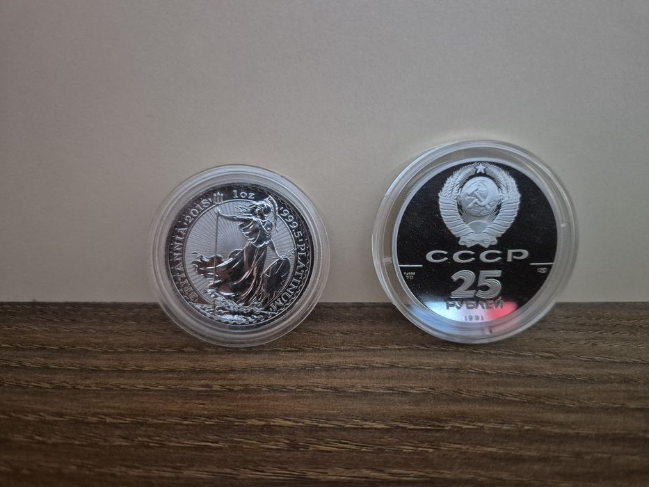 Monedă lingou din platină sau paladiu, 31,1 grame/1 oz