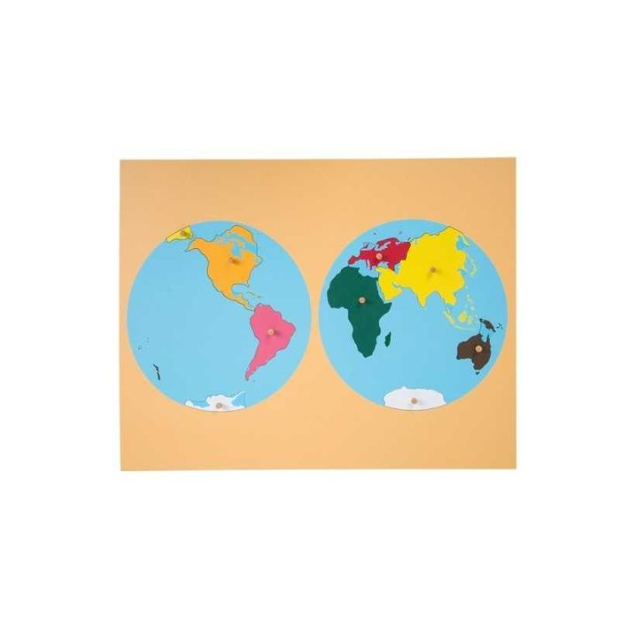 Puzzle harta oceane si continente - Material Montessori