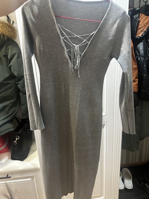 Трикотажное платье теплое мягкое до 48-50