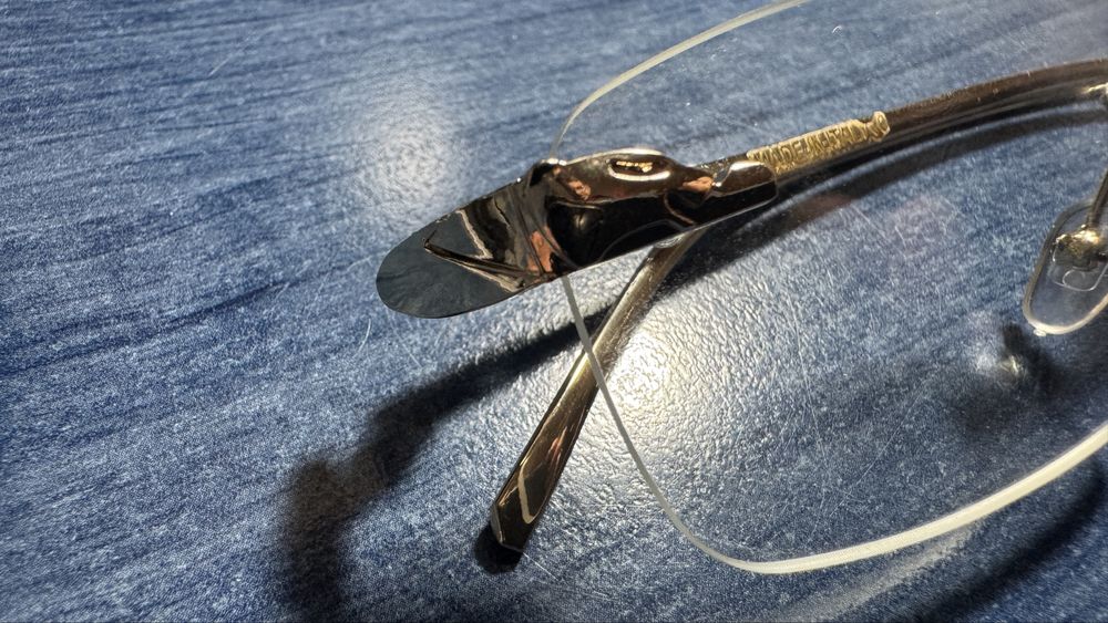 Rame ochelari vedere frameless aurii tip panthere de cartier soare