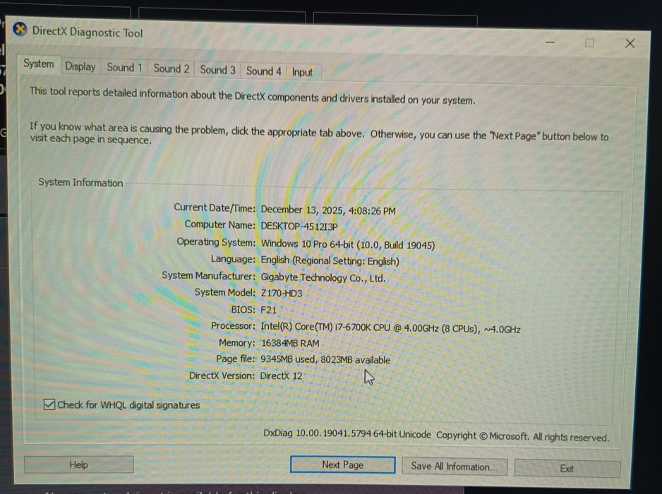 CPU I7 6700K + gigabyte z170 + 16 GB RAM