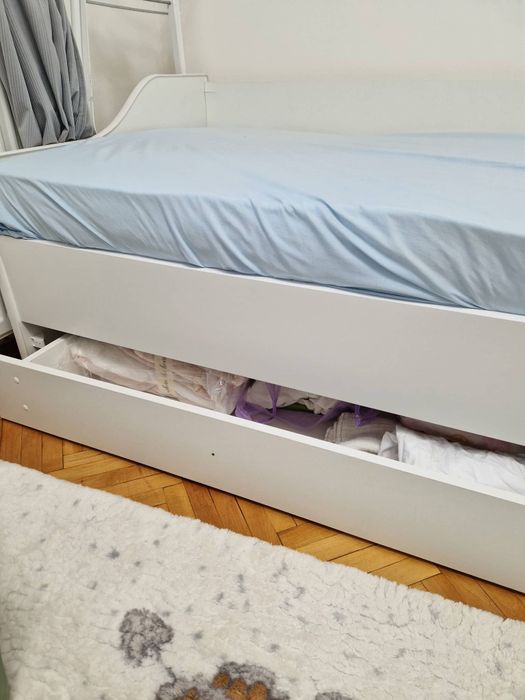 Pat 180 x 80 cu sertar si protectie laterala