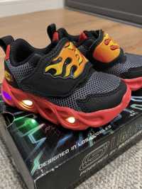 Skechers - Pantofi sport cu velcro si LED-uri Thermo-Flash - Flame,