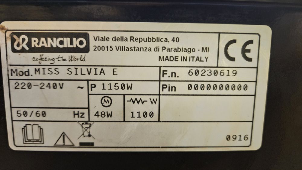 Rancilio Silvia E / Mașină de espresso