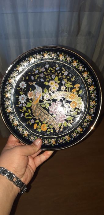 Farfurie lol lucrata manual cu aur de 24 karate