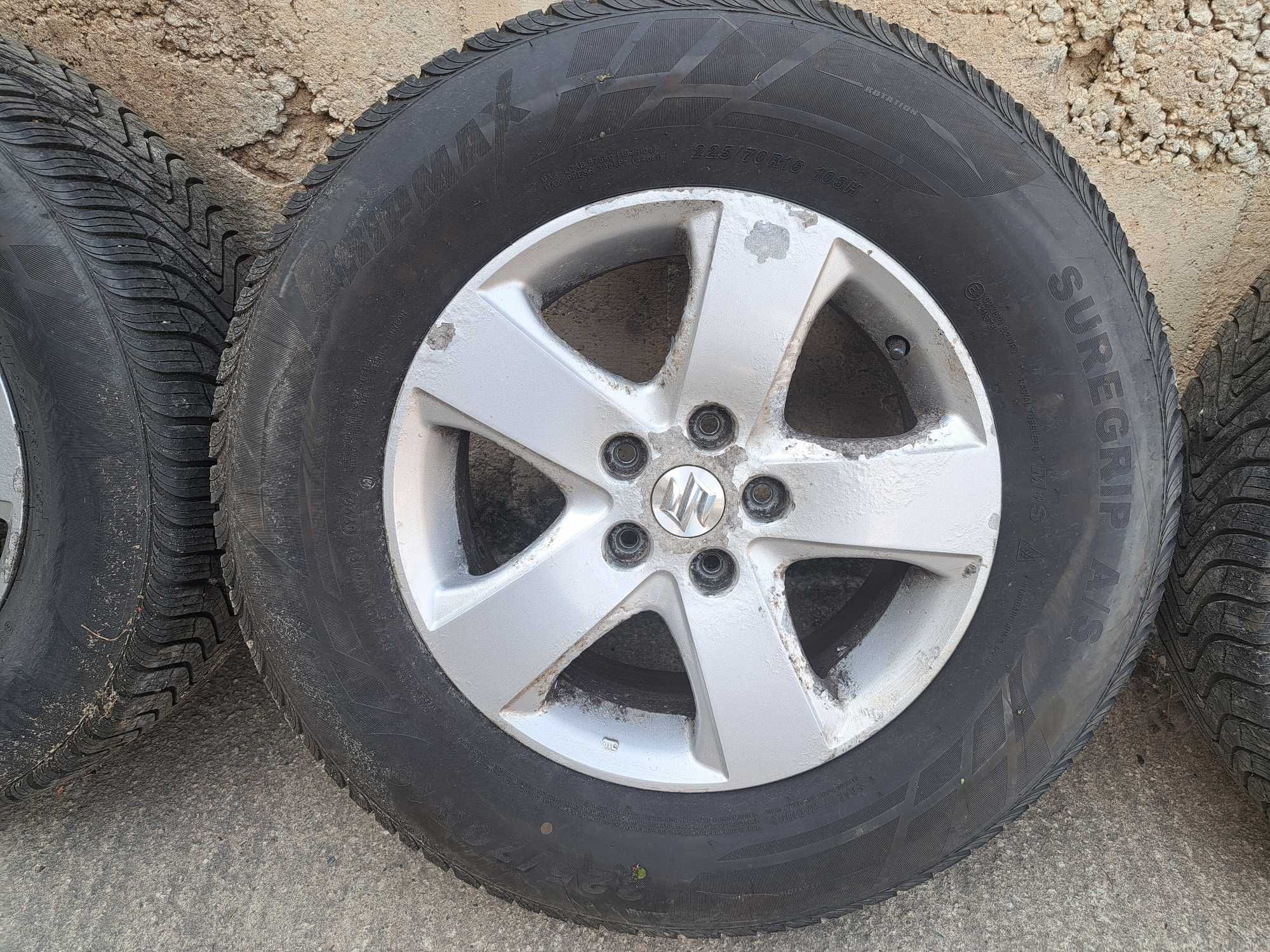 4 бр. джанти с гуми и отделно 225/70/16 DOT 0722 Сузики Витара 2008 г.