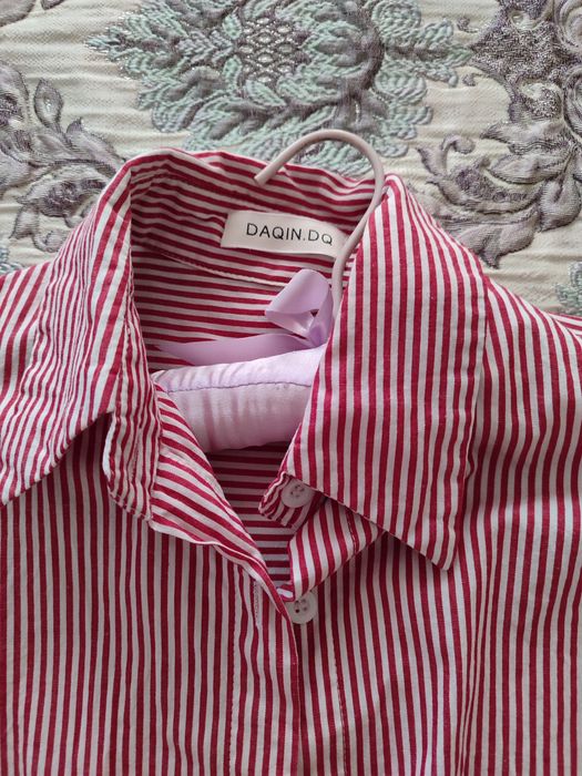 Рубашка женская красная хлопок Корея