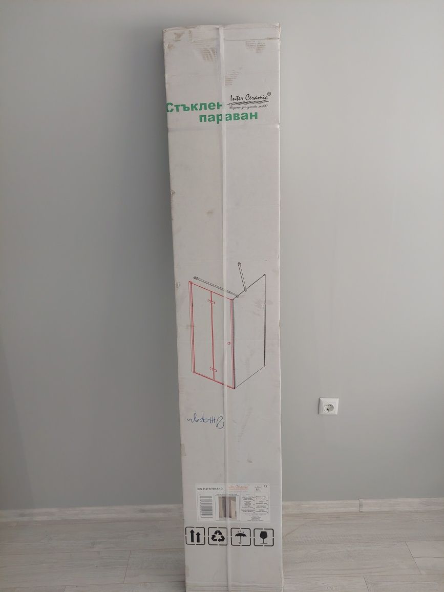 Стъклен Сгъваем Параван За Баня INTER CERAMIC (нов)
