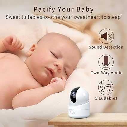 Бебефон с камера Teble – 720p HD, голям дисплей, въртене и зум