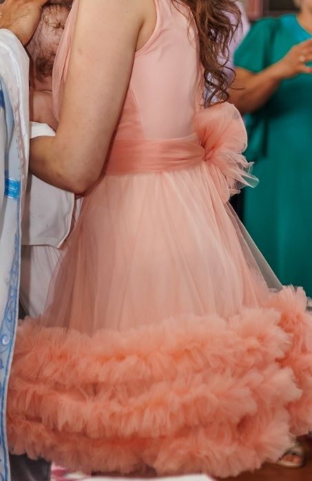 Rochie de ocazie portocaliu-coray Voguesta