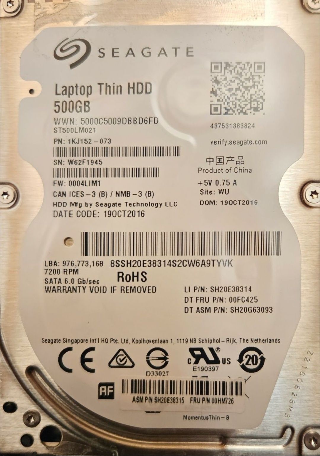 HDD 500гб для ноутбука