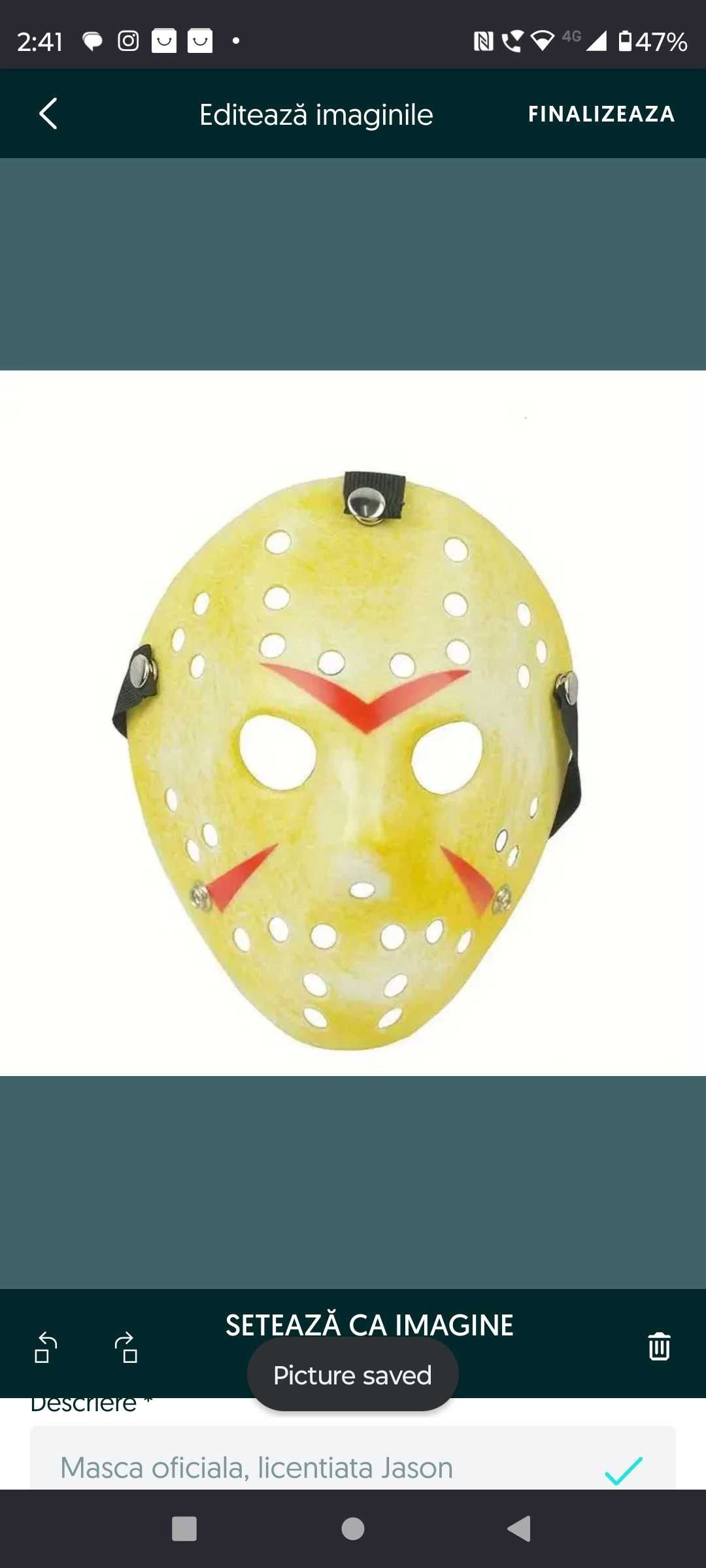 Masca Jason Voorhees film Friday the 13th Vineri 13 Halloween oficiala