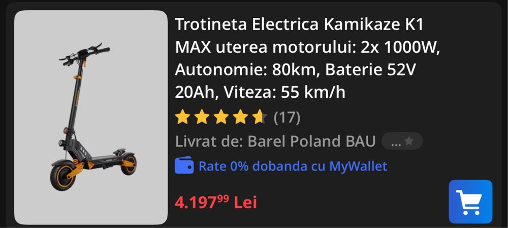 Trotineta electrica Kamikaze K1 Max