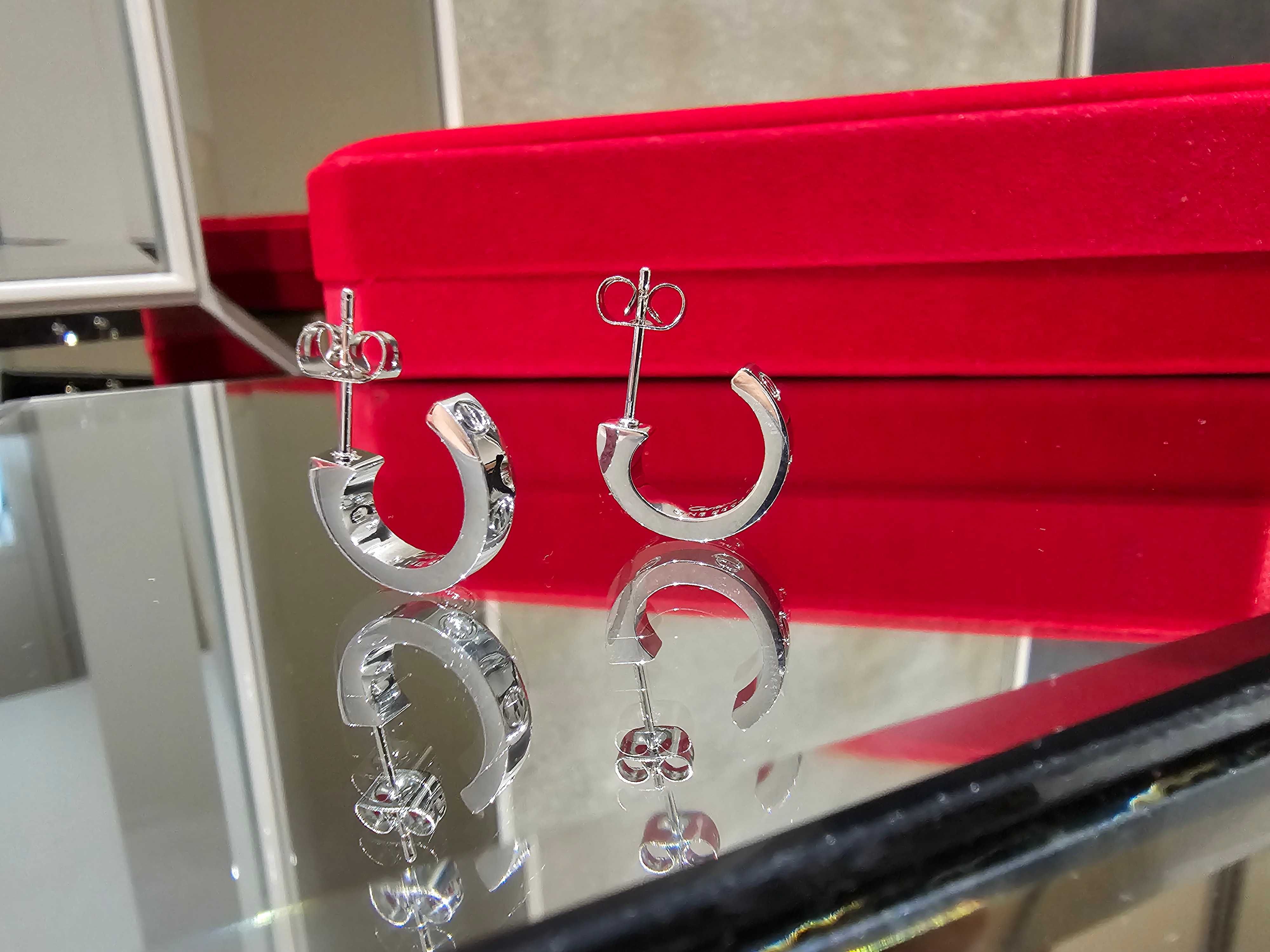 CARTIER Love Silver Hoop Дамски Обеци
