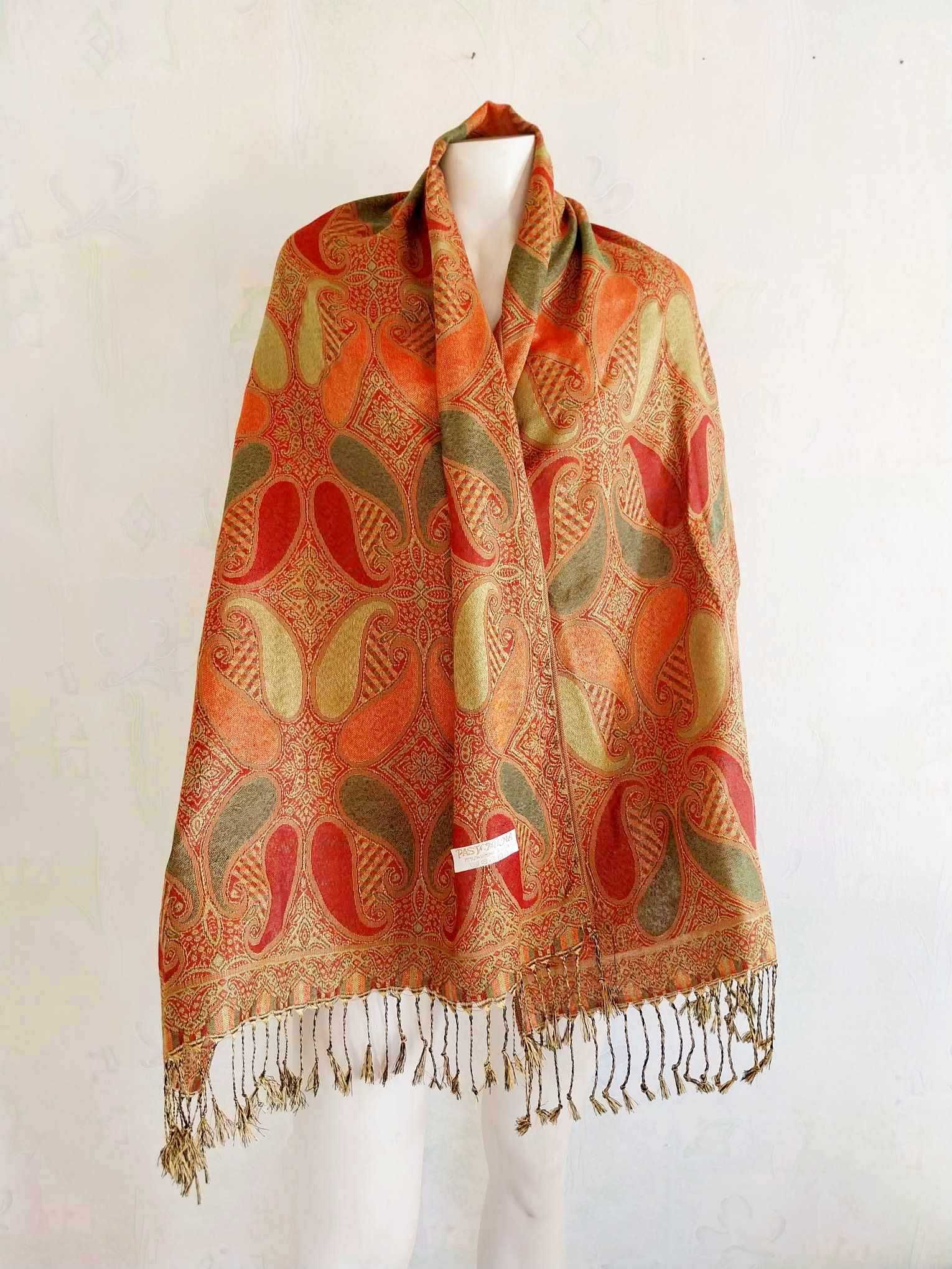 Индийски шалове PASHMINA, Дълги широки шалове с ресни