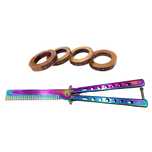 Set Briceag Fluture Rainbow  si  Rozeta extensibila , 22 cm