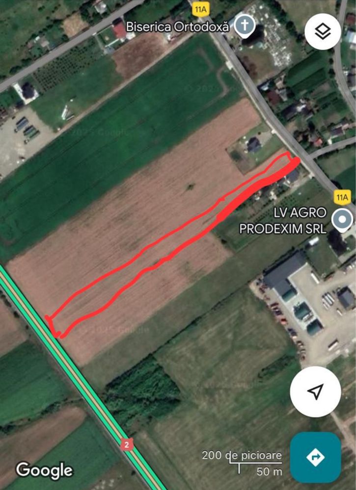 Vand teren intravilan Spataresti E85 2 intrari 5400 mp