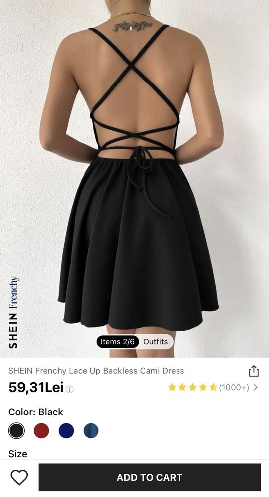 Rochie scurta Shein cu spatele gol