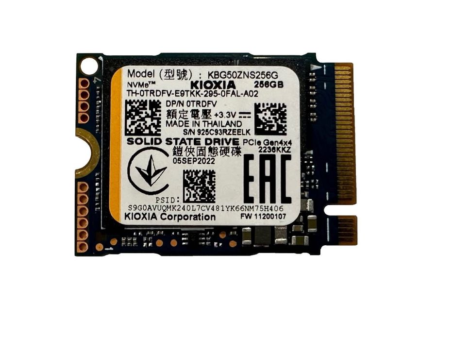 SSD Toshiba KIOXIA KBG40ZNS256G, 256GB, PCIe Gen3 format 2230, 30 mm