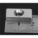 Magnet puternic neodim bloc 20 mm x 10 mm x 3 mm cu gaura de sustinere