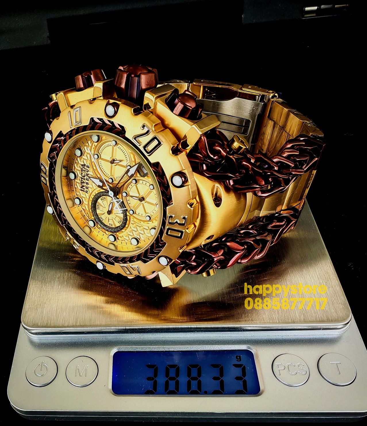 часовник INVICTA Gladiator Brown and Gold 60 mm, Инвикта нов