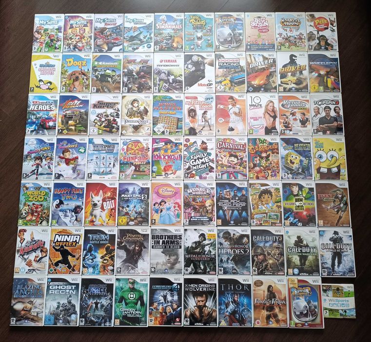 Wii Sports My Sims Call of Duty Disney Thor Medal of Honor Sponge Bob