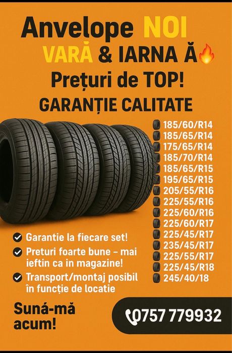 Anvelope NOI vară & iarnă – Garanție calitate – Prețuri de TOP!