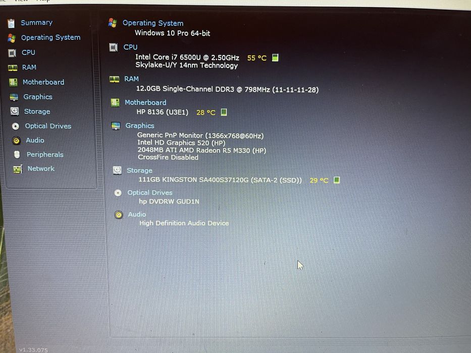Laptop HP i7 generatia a 6 a 12GB RAM SSD placa video dedicata