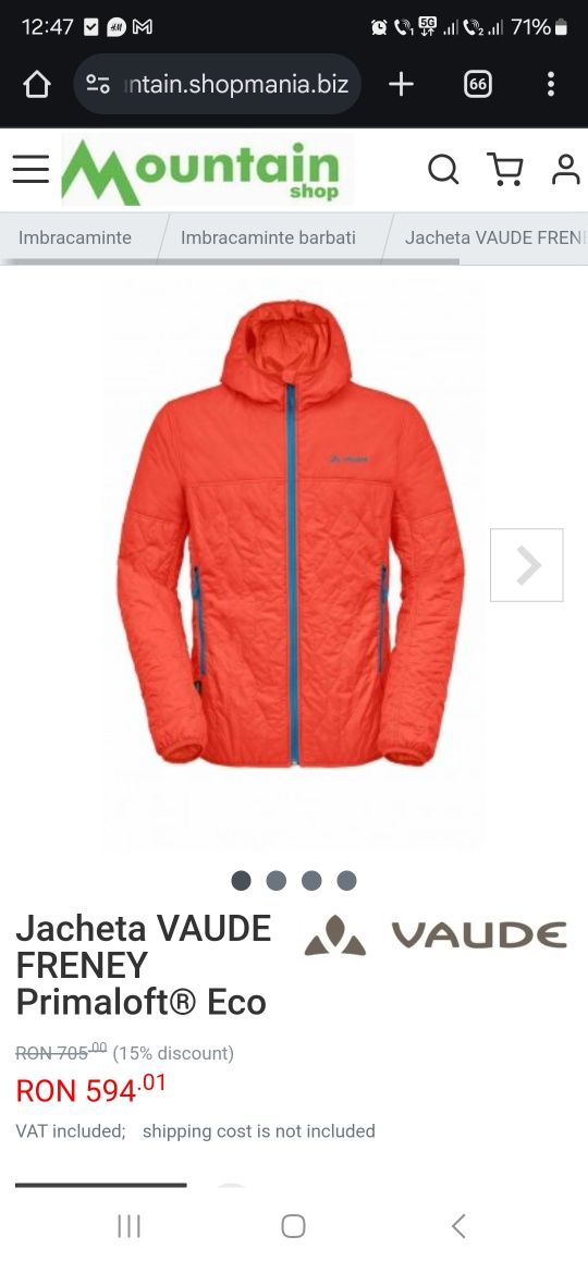 Jacheta Vaude Freney Primaloft L