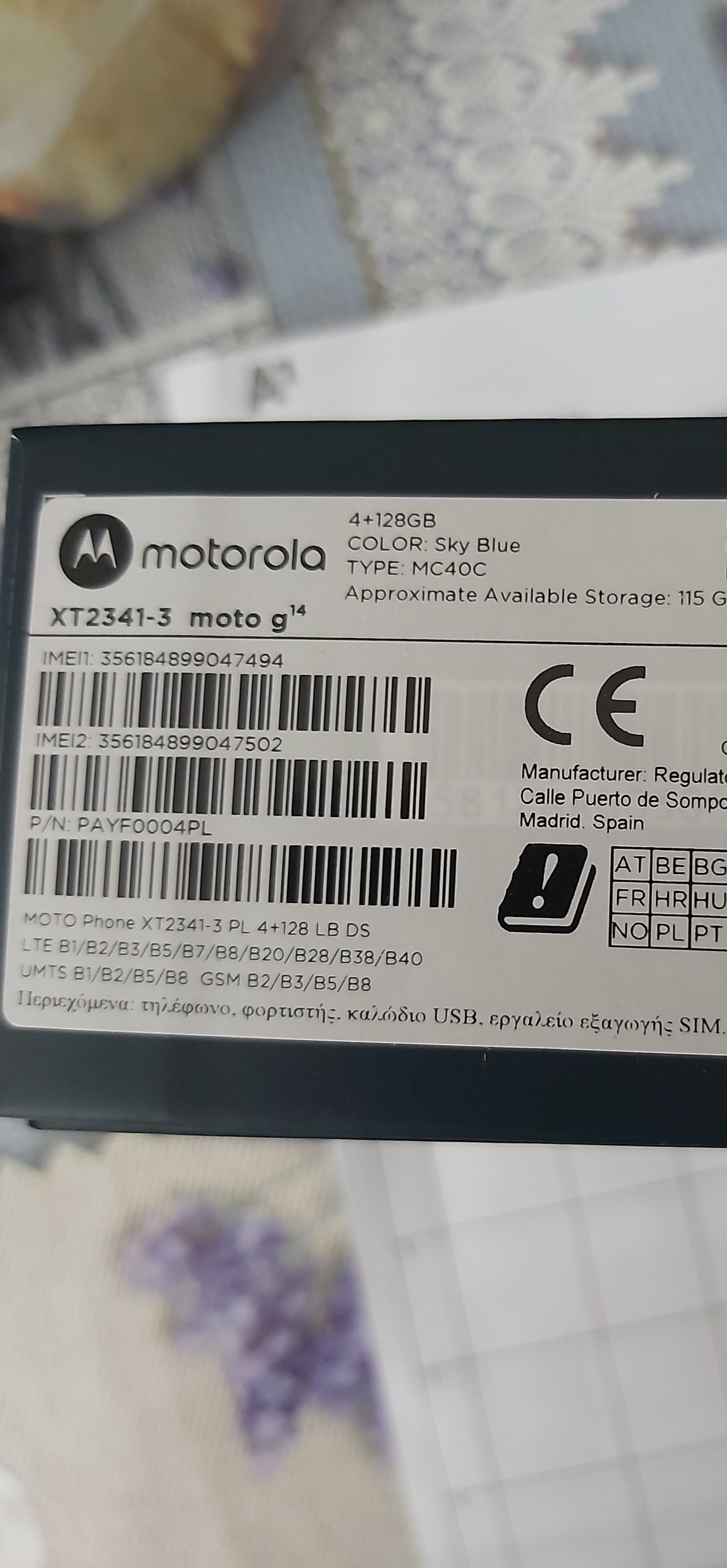 Чисто нов телефон Motorola G14 blue 128gb