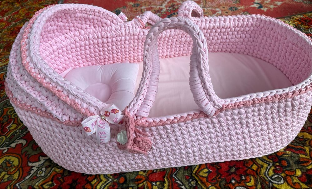 Детская корзина люлька. Ручной работы