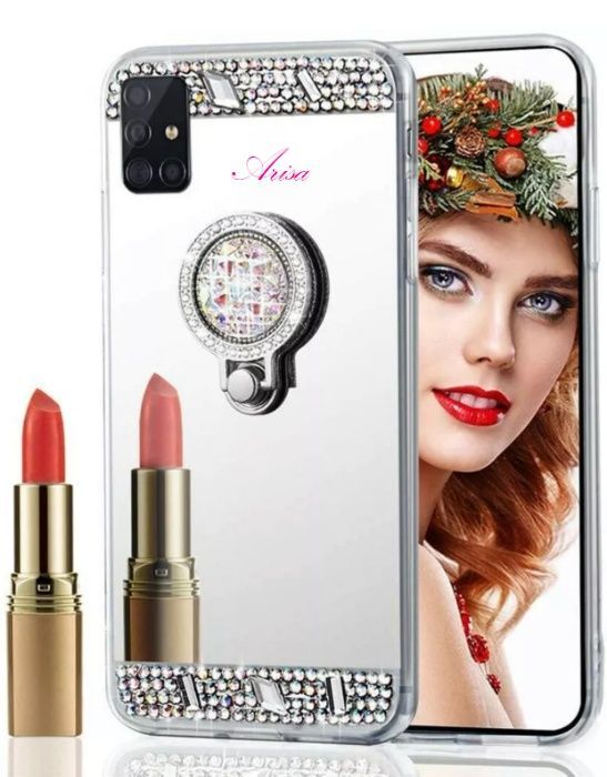 Husa oglinda , pietricele + inel pt. Samsung Galaxy A51 / S22 Plus 5G
