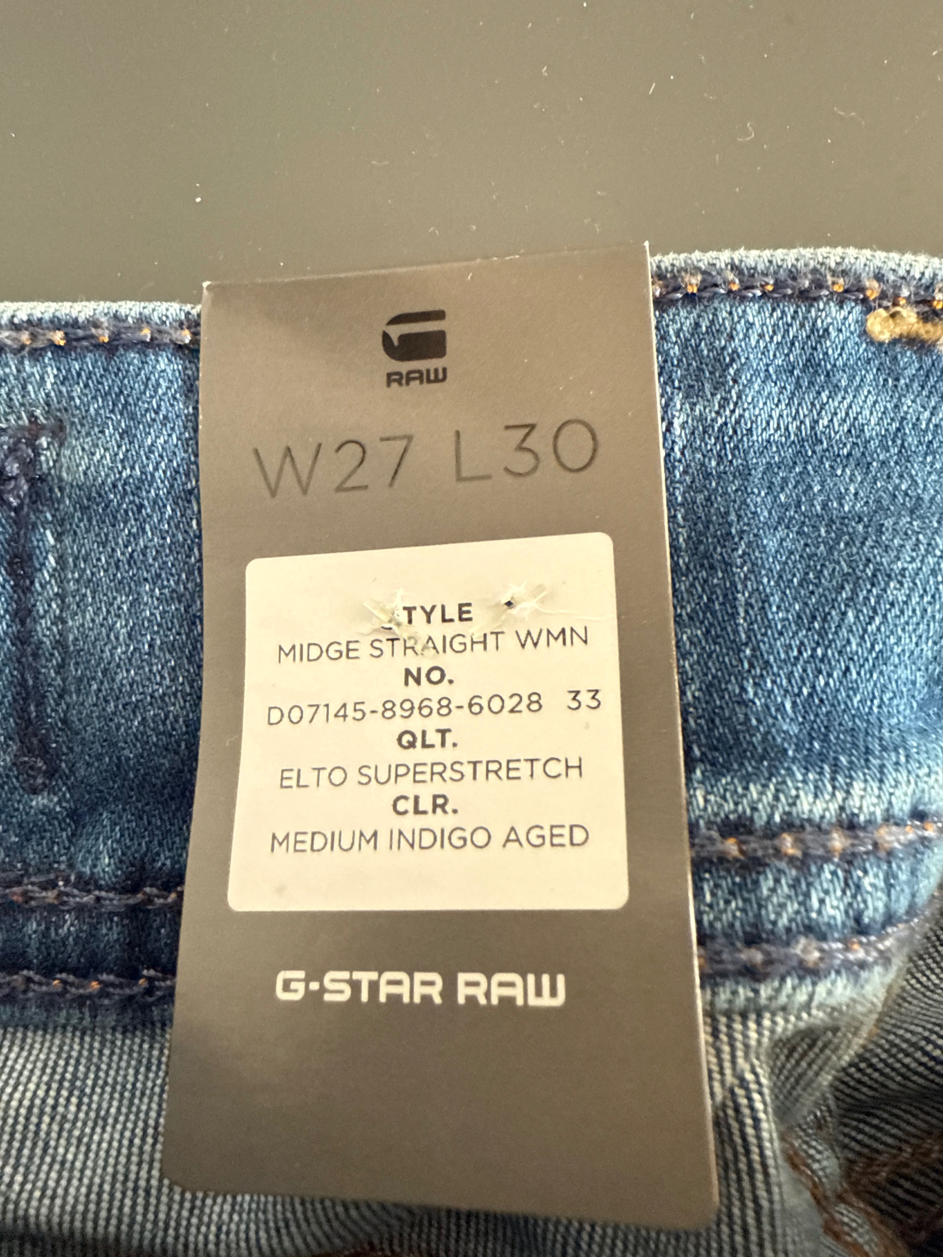 G-star Midge Straight, Женски дънки чисто нови от Англия W27 L30