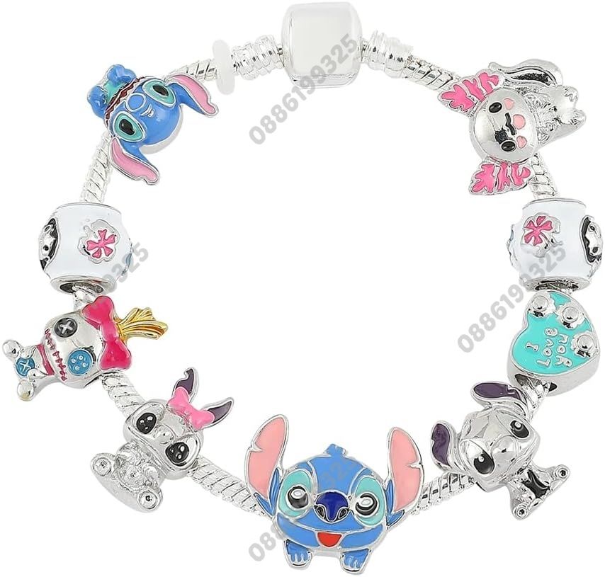 Гривна Лило и Стич тип Pandora с талисмани Lilo Stitch аксесоари
