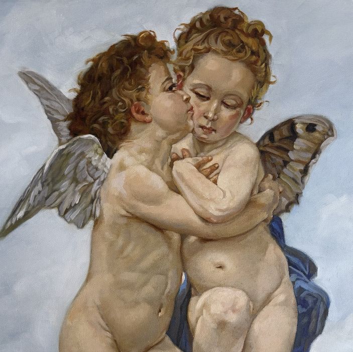 Картина ангелы масляными красками