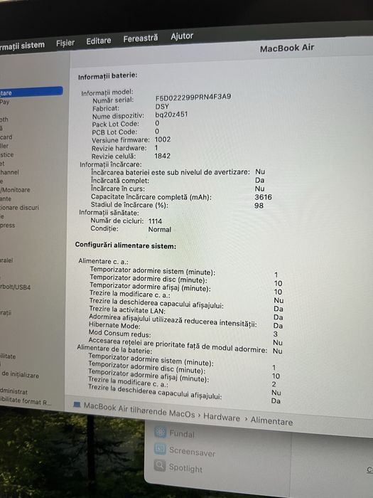 Macbook air 2020 256 gb fara icloud