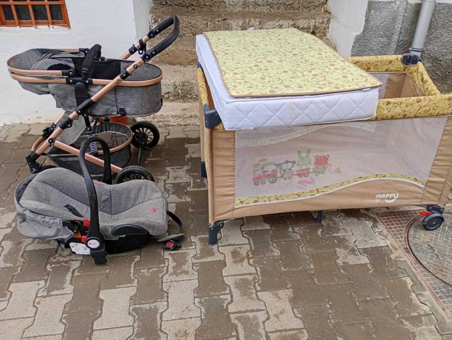 Patut ,Carucior 3 in 1 si Saltea