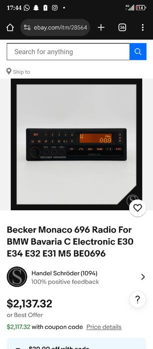 Casetofon auto becker monaco 696 pentru BMW E30 e34 e32 e31
